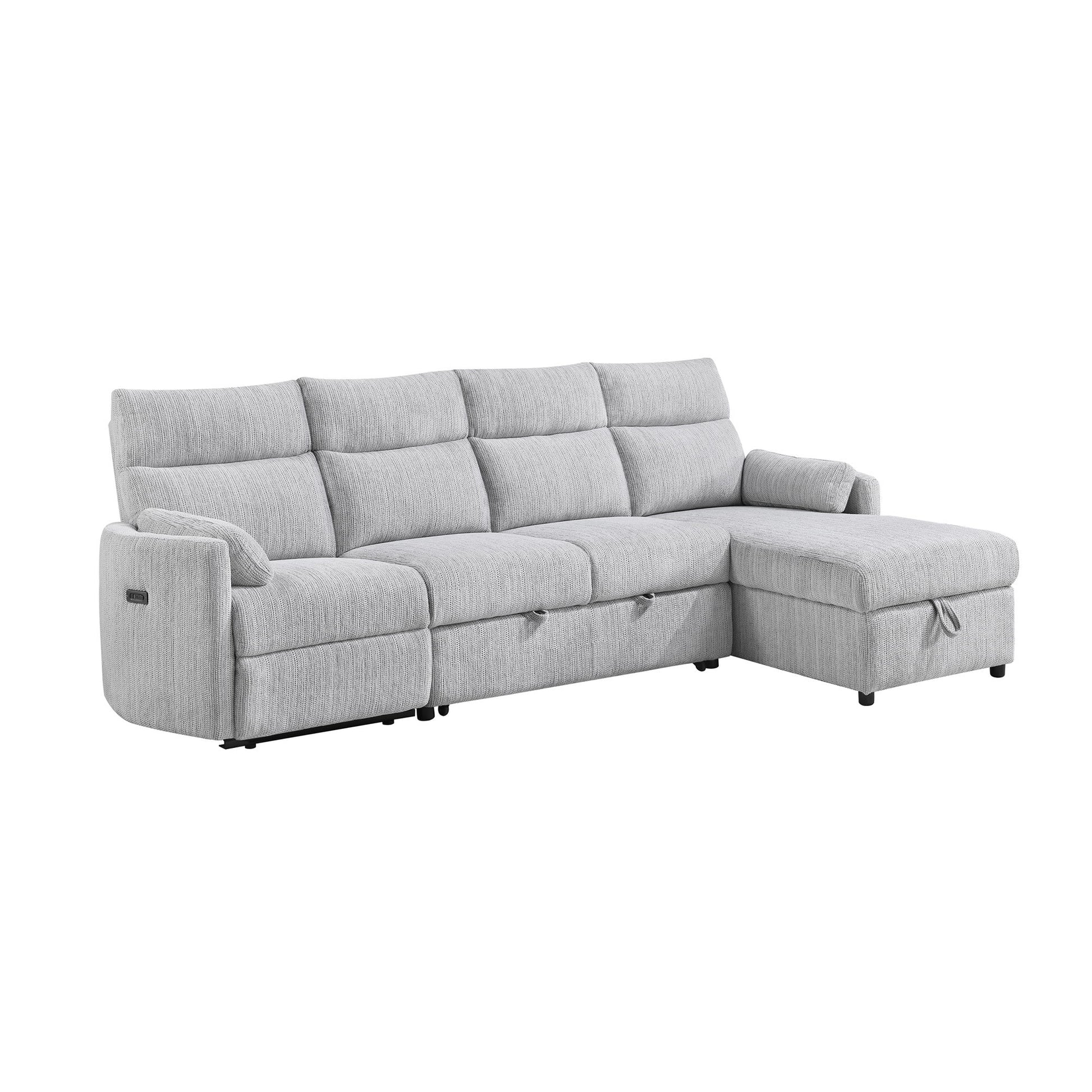 Sleeper Sofa With Storage Chaise - Gray Global Furniture USA