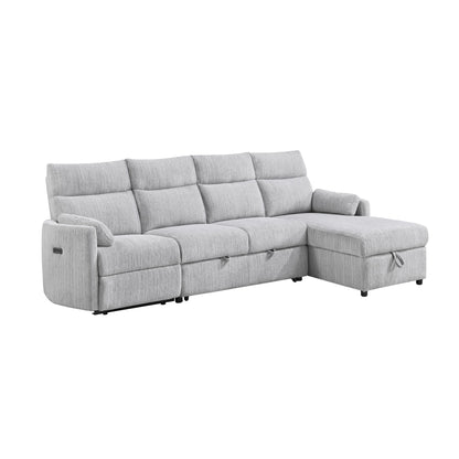 Sleeper Sofa With Storage Chaise - Gray Global Furniture USA