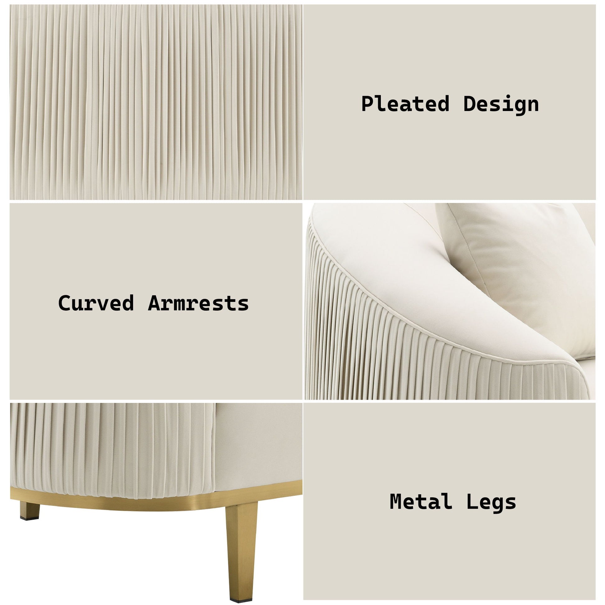 Martina - Loveseat With 2 Pillows - Ivory Acme