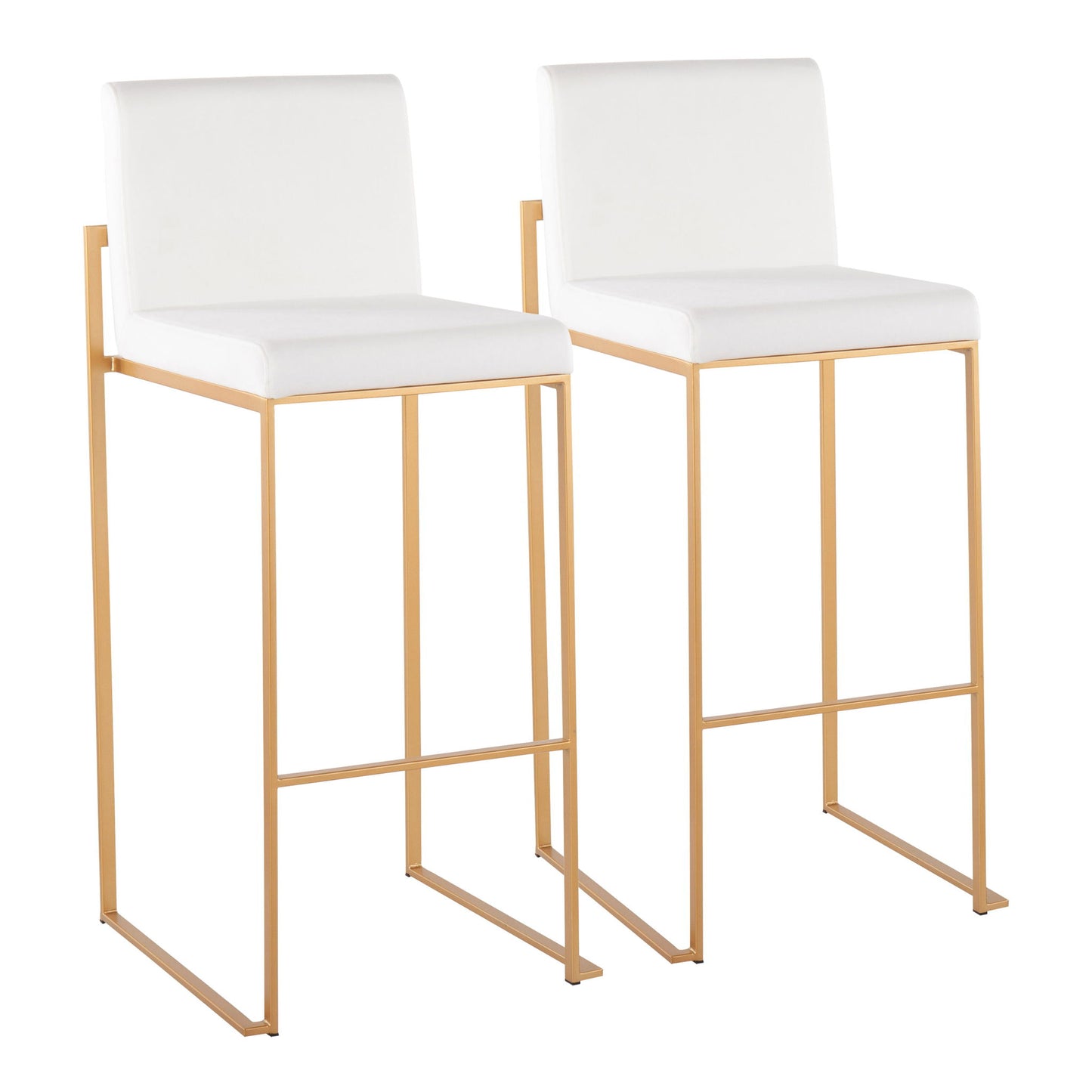 Fuji - Contemporary Design High Back Barstool (Set of 2) Lumi Source