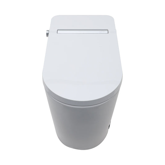 Smart Toilet With Bidet Built In, Auto Open & Close, Elongated Heated Seat, Foot Sensor Flush, LED Display, Warm Water Wash - White Daily Nest