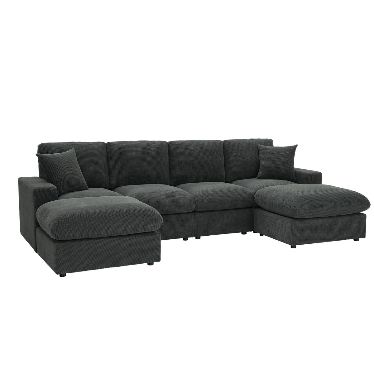 Sectional With 2 Ottomans Home Essentials