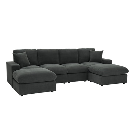 Sectional With 2 Ottomans Home Essentials