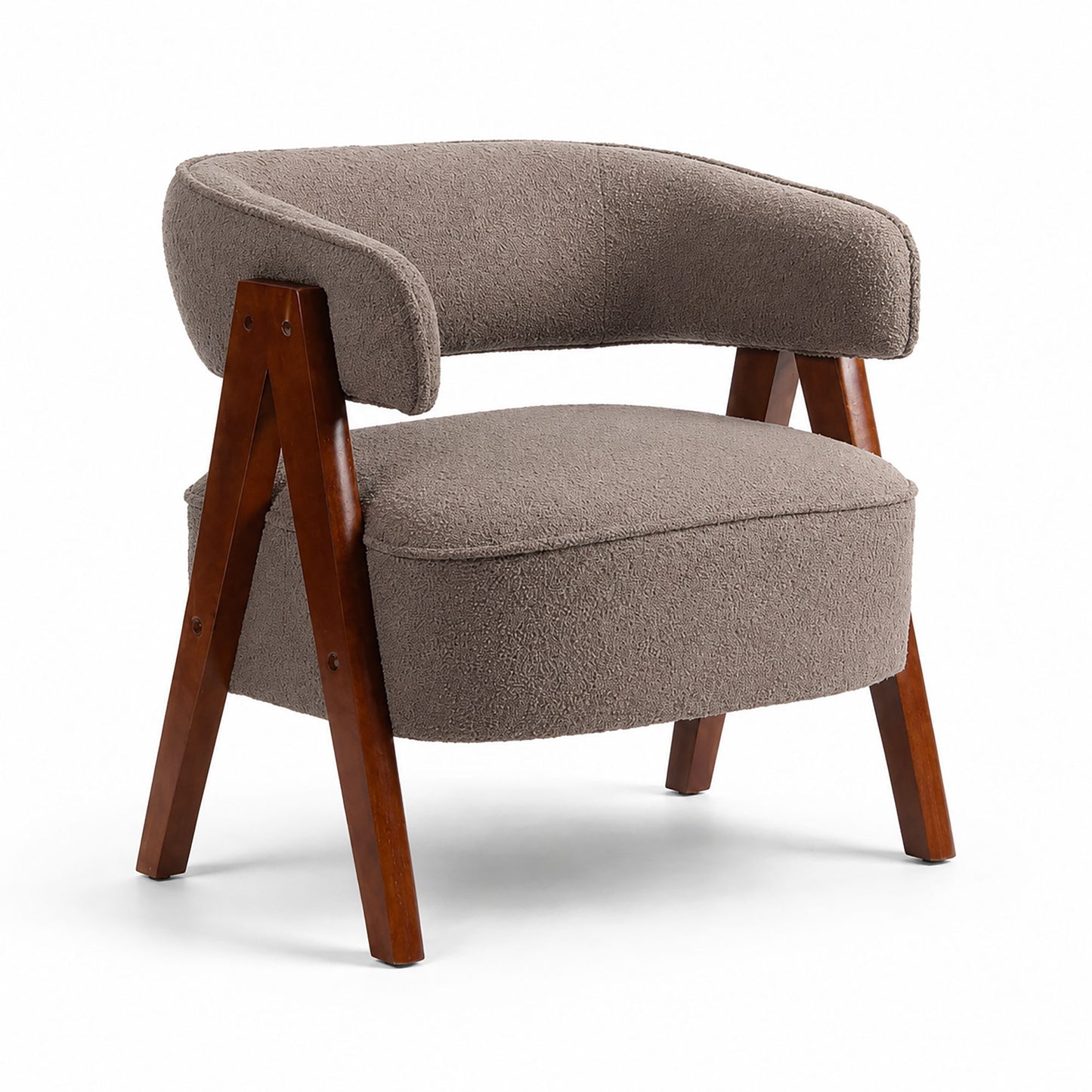 Accent Armchair With Soft Upholstered Seat - Brownish-Red Home Essentials
