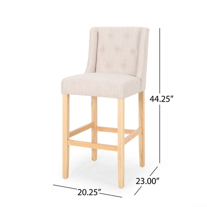 Ethereon - Tufted Counter Stool (Set of 2) Noble House