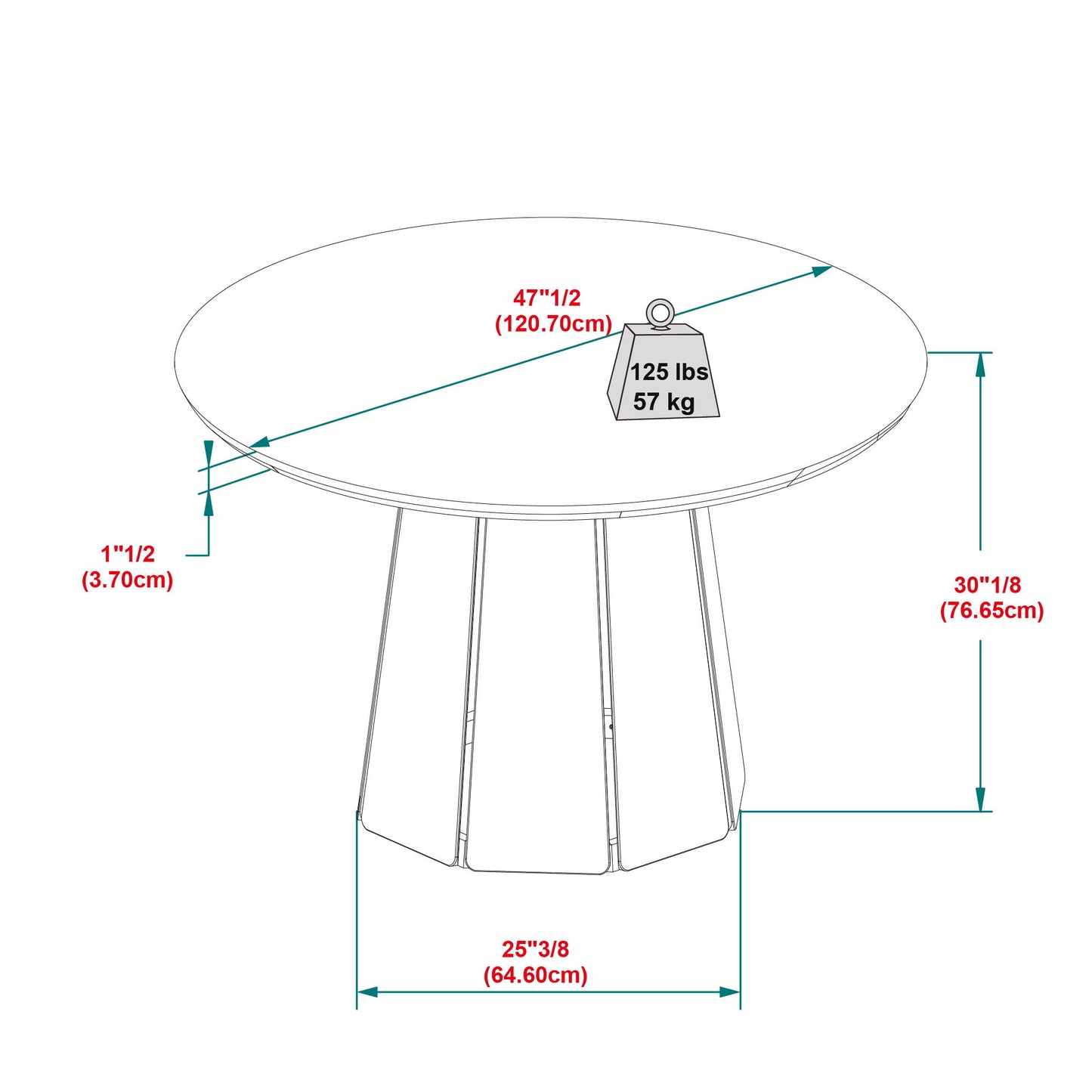 Round Pedestal Dining Table - Light Brown Walker Edison