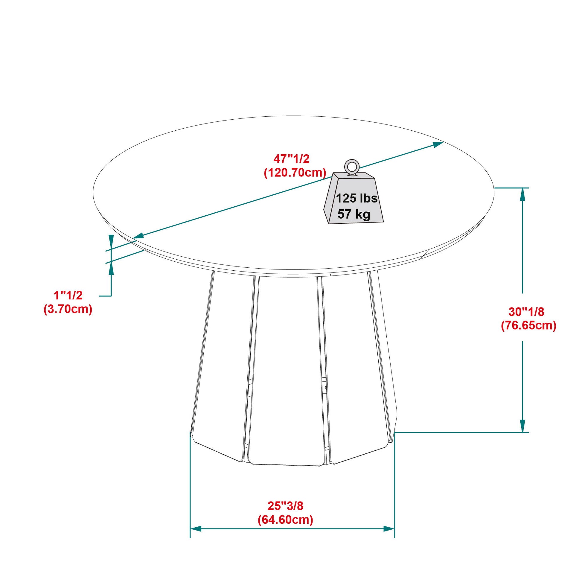Round Pedestal Dining Table - Light Brown Walker Edison