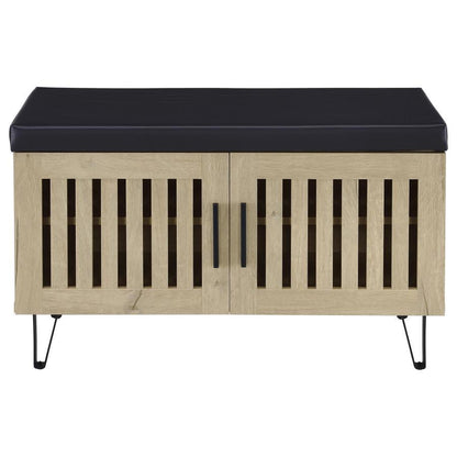 Brixton - 2-Door Padded Entryway Shoe Storage Bench Coaster Fine Furniture