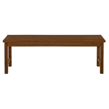 Modern Slat Top Solid Wood Patio Bench