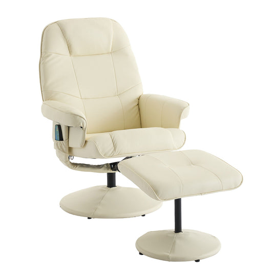 360° Swivel Reclining Chair With Wrapped Base, 5 Point Vibration Massage Home Essentials
