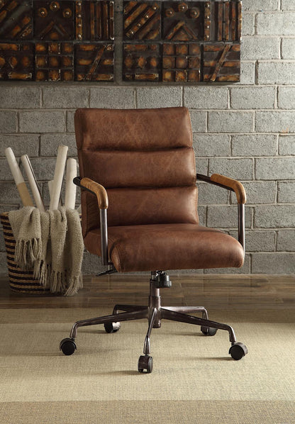 Harith - Retro Top Grain Leather Office Chair Acme