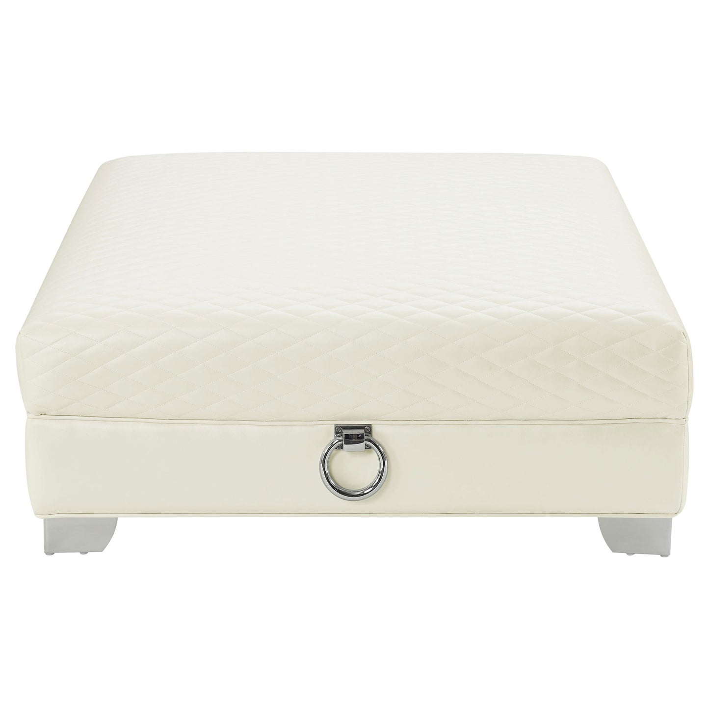 Cordelia - Square Ottoman - White Furniture Max