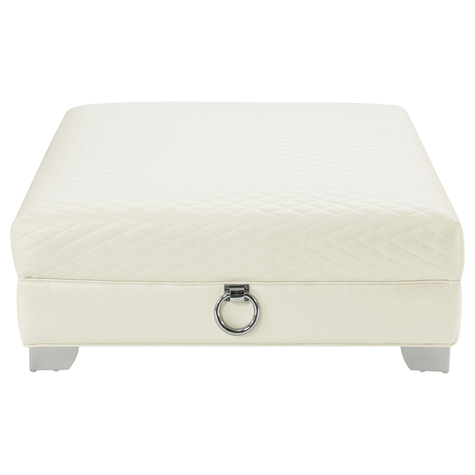 Cordelia - Square Ottoman - White Furniture Max