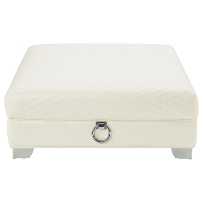 Cordelia - Square Ottoman - White Furniture Max