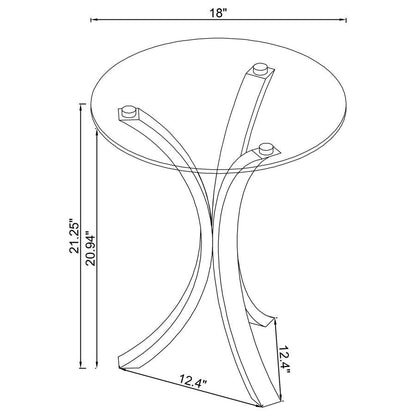 Laning - Round Glass Top Acrylic Side Table - Clear CoasterEveryday