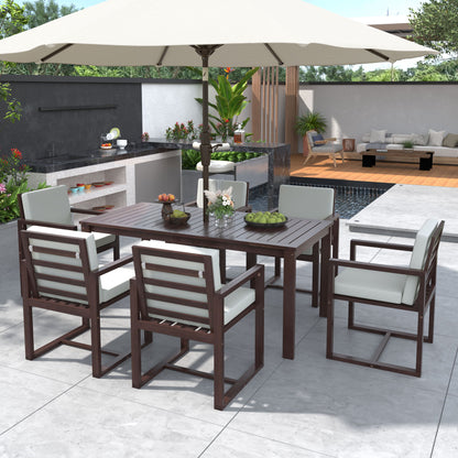 Patio Dining Set Outdoor Dining Table And Chair Set With And Removable Cushions For Patio Hearth and Haven