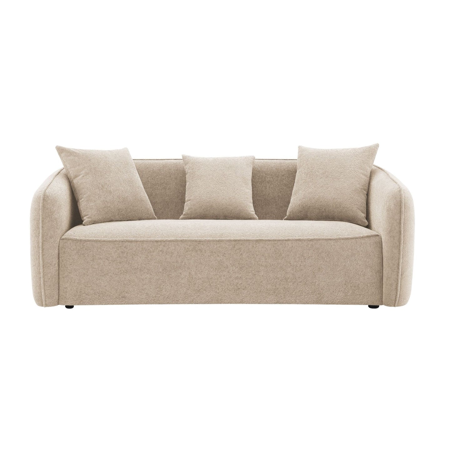Keith - Sofa With 3 Pillows, Living Room Seating - Beige Home Essentials
