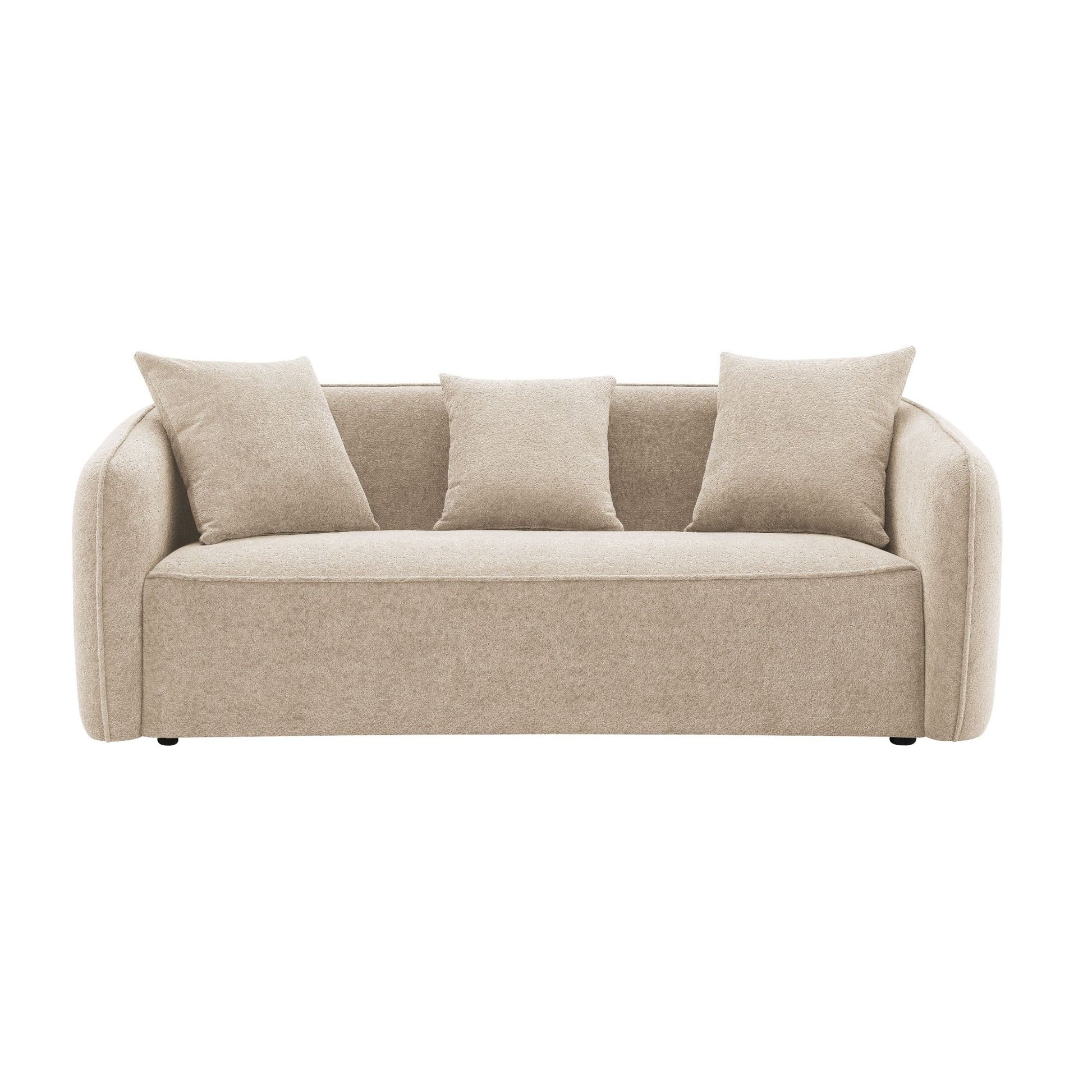 Keith - Sofa With 3 Pillows, Living Room Seating - Beige Home Essentials
