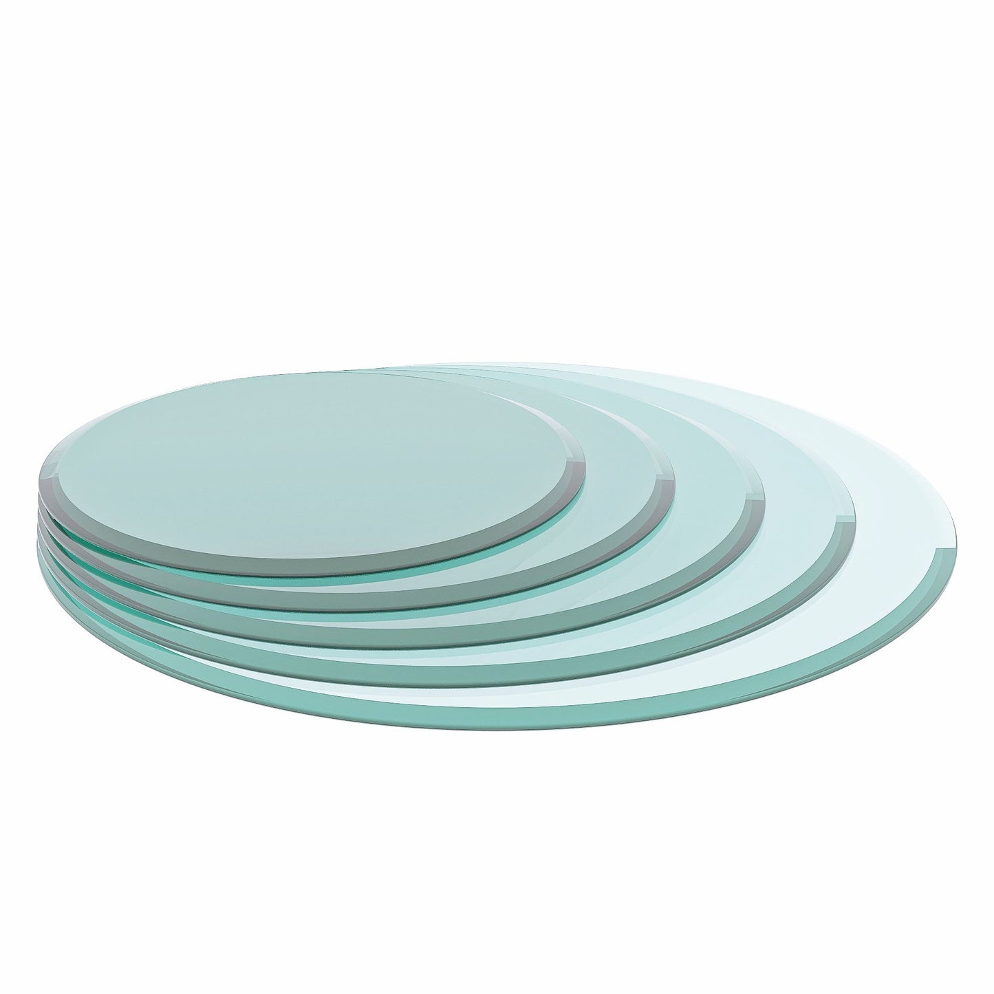 Round Tempered Glass Table Top Glass Thick Beveled Polished Edge Home Essentials