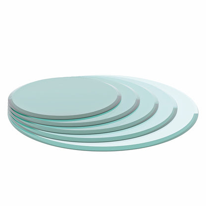Round Tempered Glass Table Top Glass Thick Beveled Polished Edge Home Essentials
