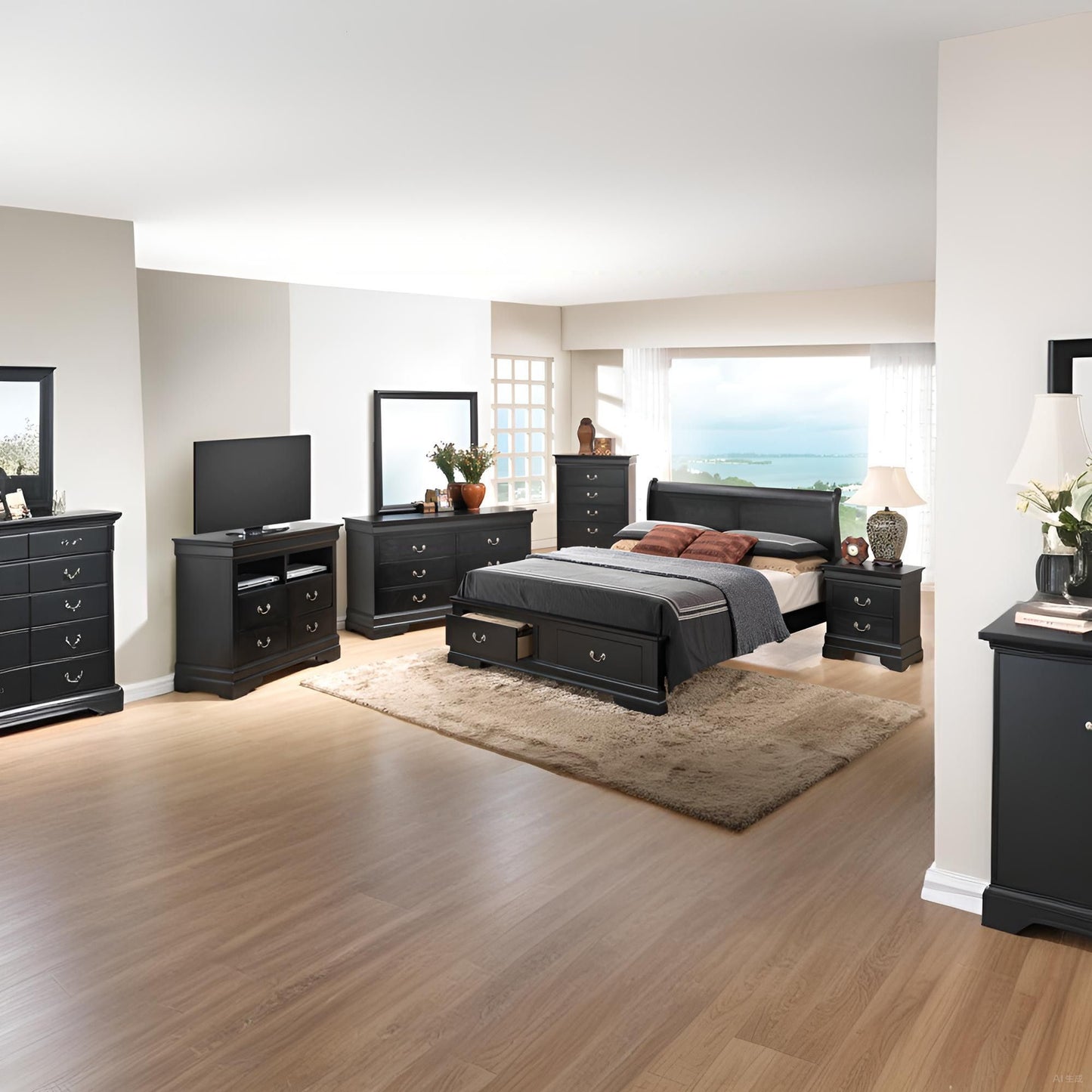 Upholstered Panel Sleigh Bed Design Glory Furniture