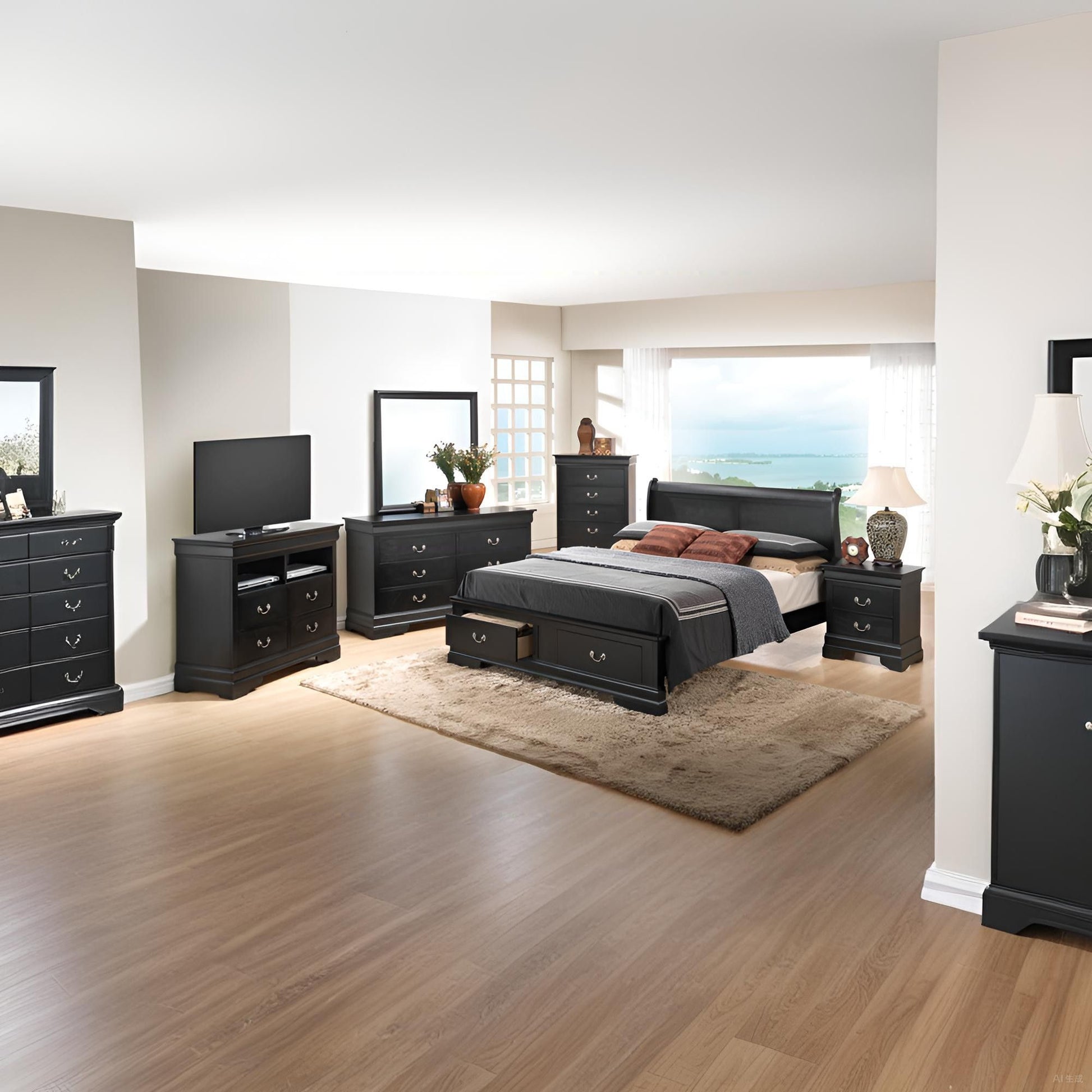 Upholstered Panel Sleigh Bed Design Glory Furniture