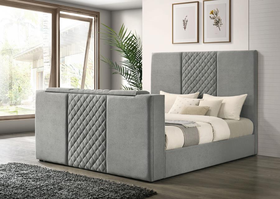 Tara - Upholstered Panel TV Bed Coaster Fine Furniture