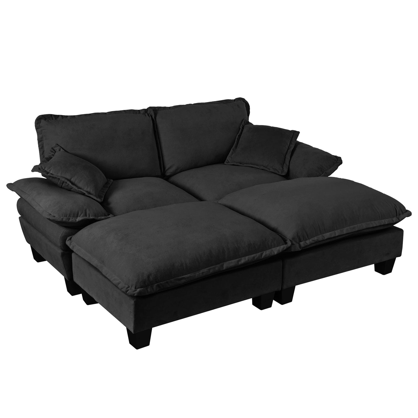 Modular Sectional Sofa With Movable Ottoman & Pillows Home Essentials