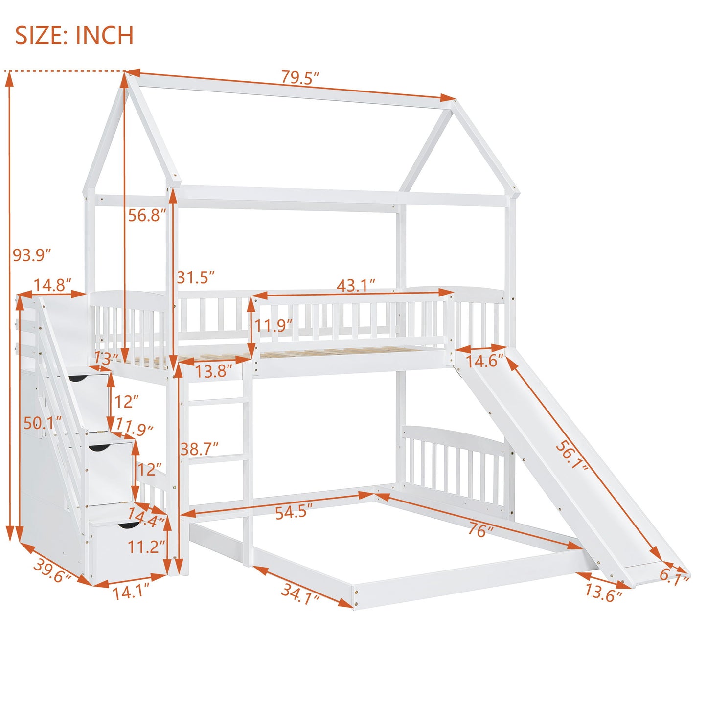 House Bunk Bed With Slide DreamHaus