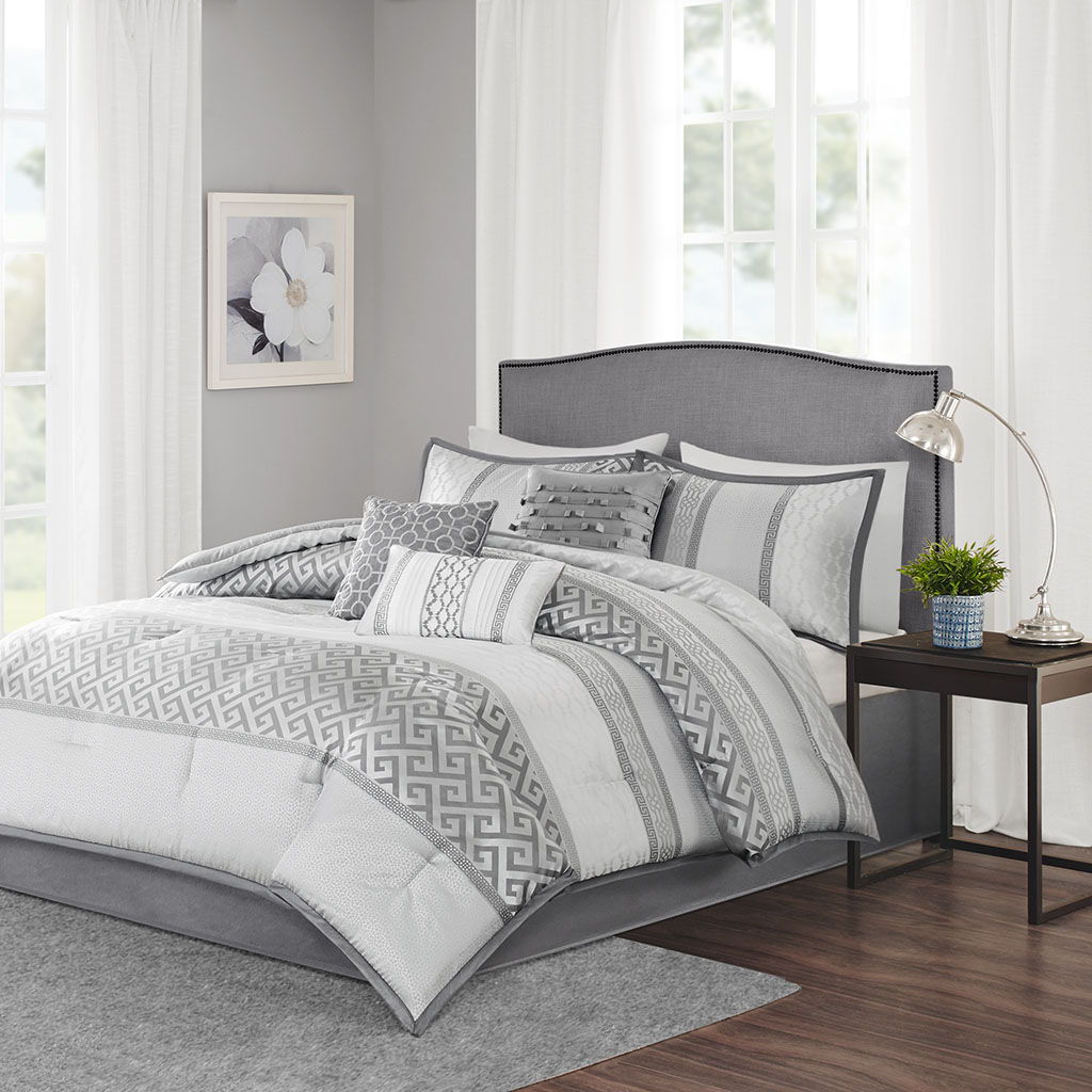 Bennett - Piece Comforter (Set of 7) - Gray - Snoozhouse