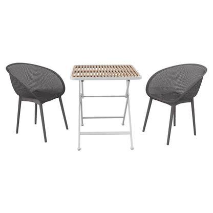 2 Pack Lounge Chair Set & Folding Square Table Home Essentials