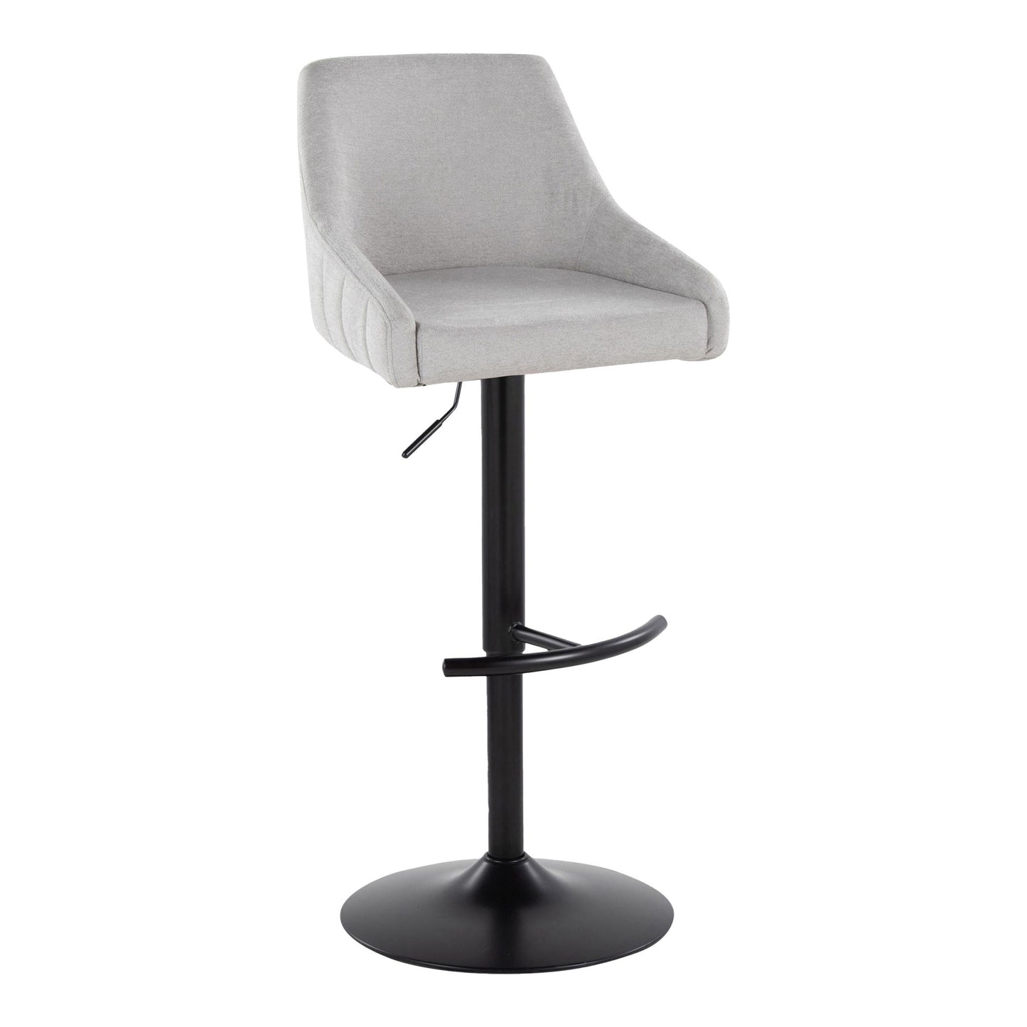 Hannah - Transitional Adjustable Barstool With Swivel With Rounded T Footrest (Set of 2) Lumi Source