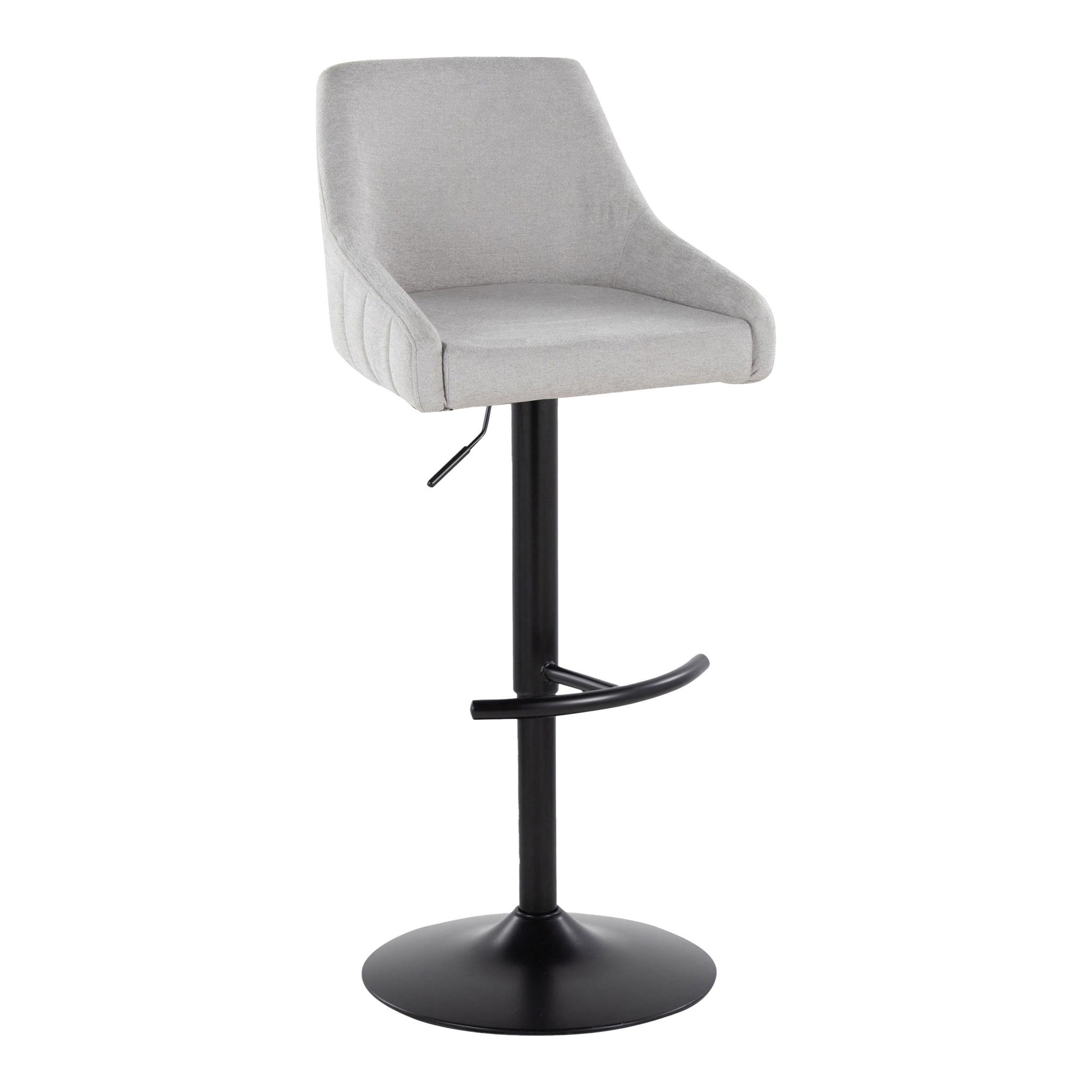 Hannah - Transitional Adjustable Barstool With Swivel With Rounded T Footrest (Set of 2) Lumi Source