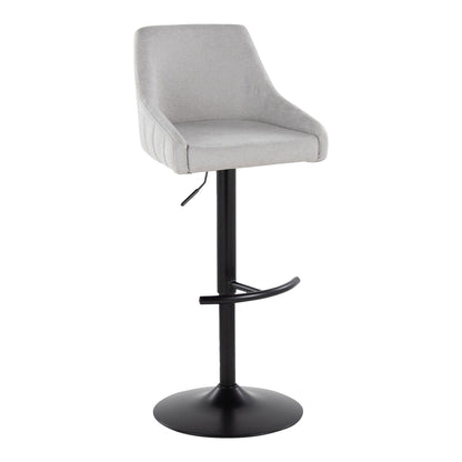 Hannah - Transitional Adjustable Barstool With Swivel With Rounded T Footrest (Set of 2) Lumi Source