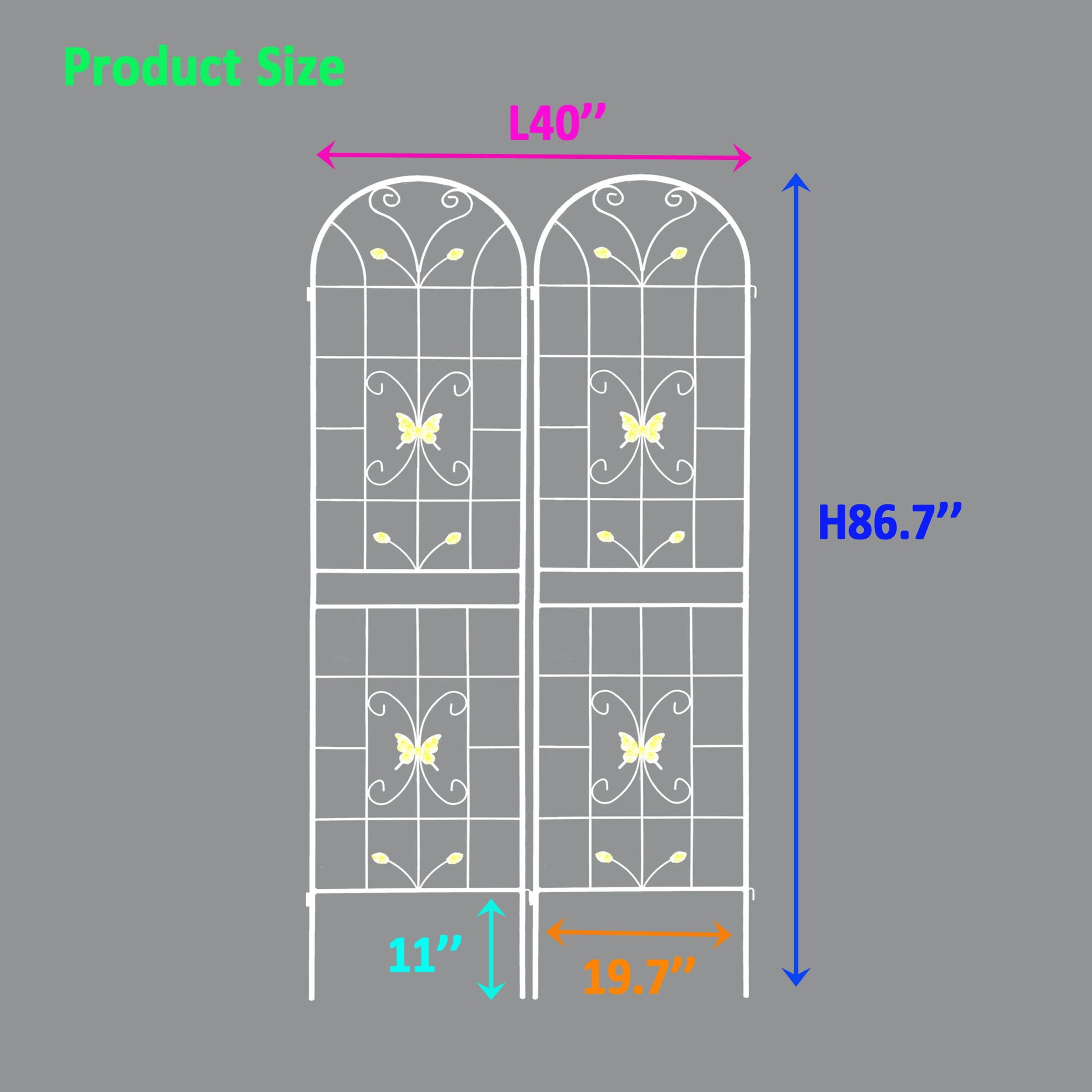 Garden Metal Trellis Rustproof Trellis For Climbing Plants Outdoor Flower Support Daily Nest