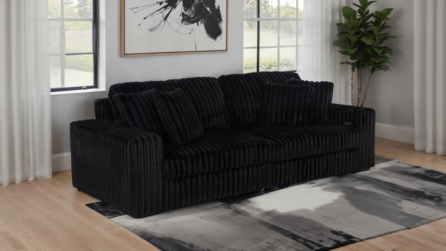 Jacana - Corduroy Upholstered Dual Power Chaise Sofa Coaster Fine Furniture