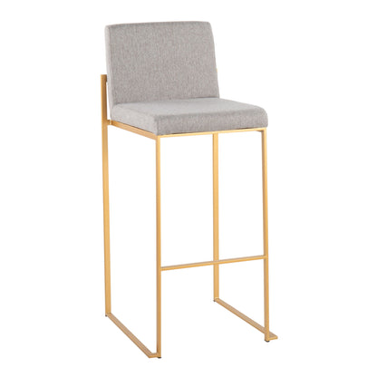 Fuji - Contemporary Design High Back Barstool (Set of 2) Lumi Source