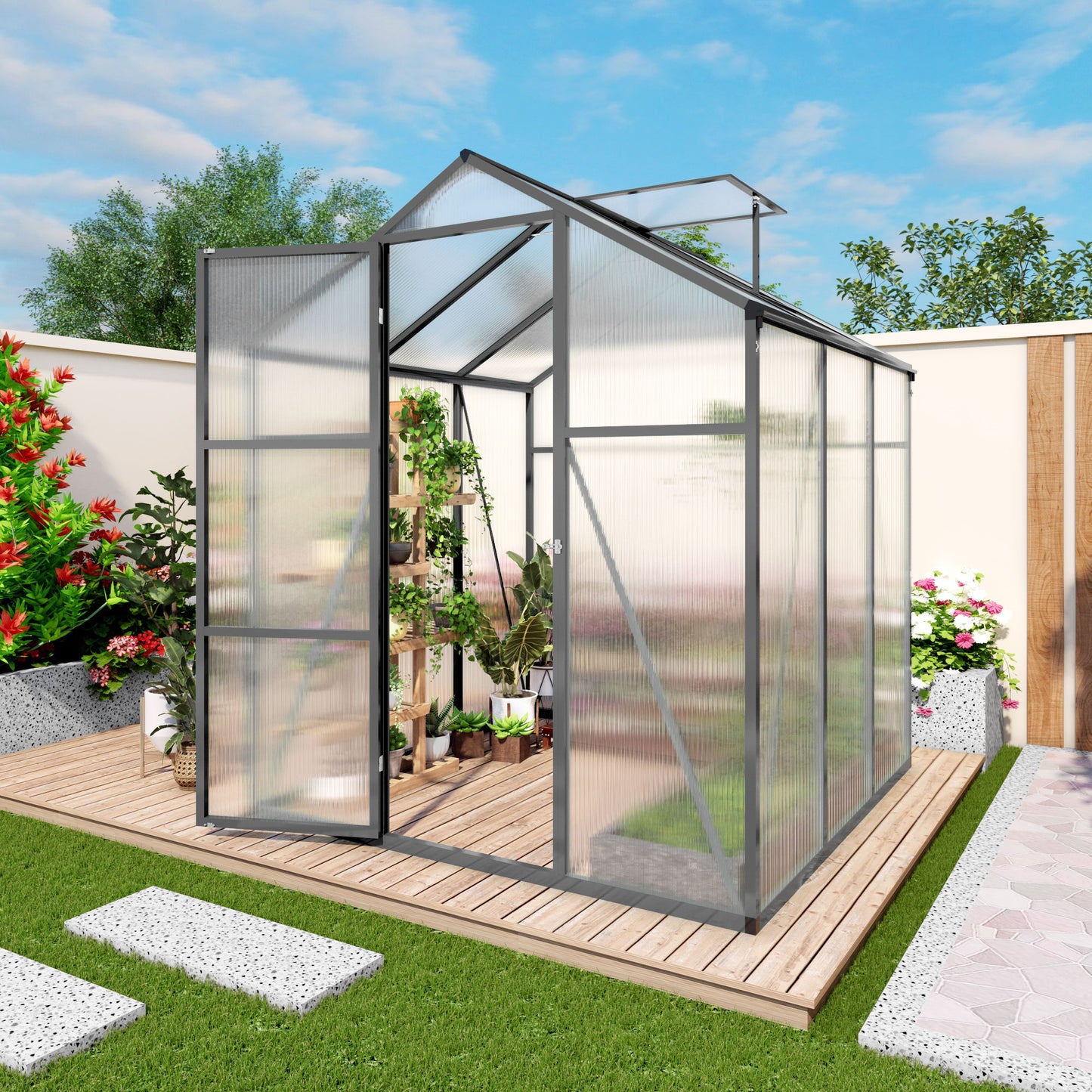 Gain Height Windproof Greenhouse With Raised Base Daily Nest