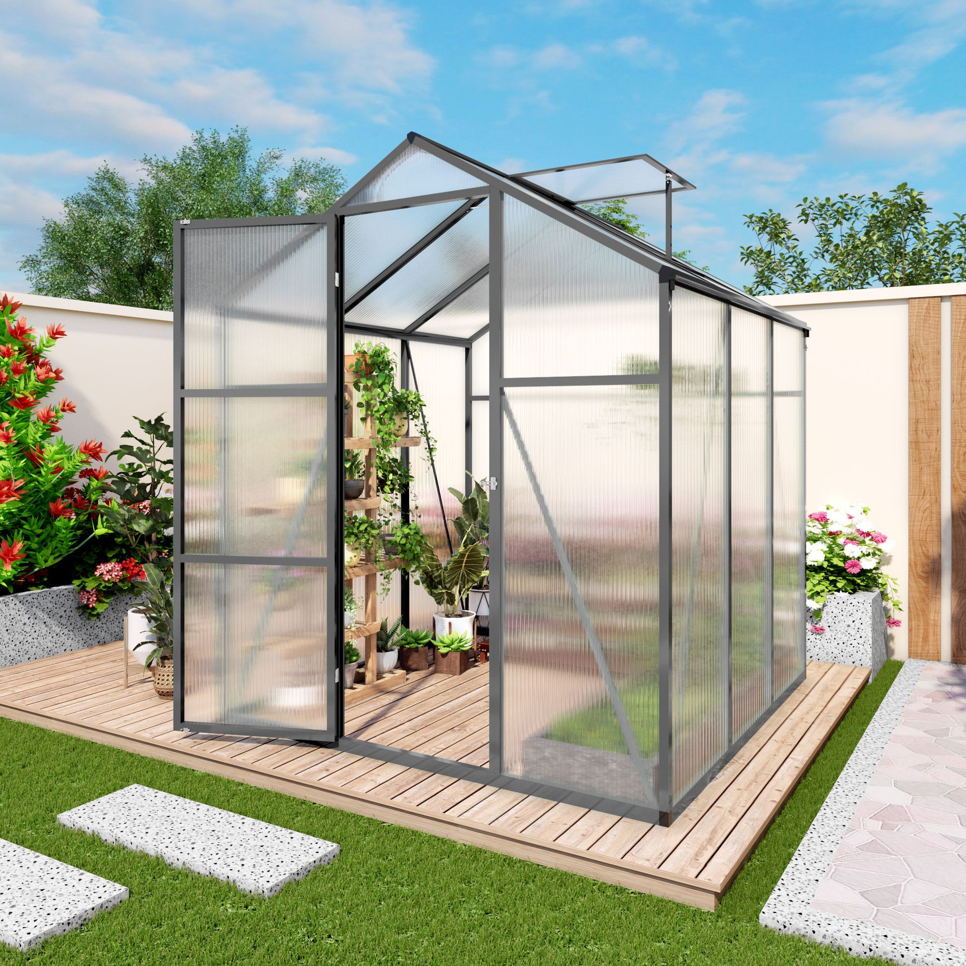 Gain Height Windproof Greenhouse With Raised Base Daily Nest