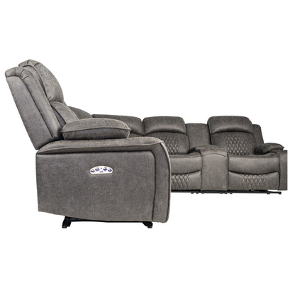 Power Motion Reclining Sectional Set With Console Home Essentials