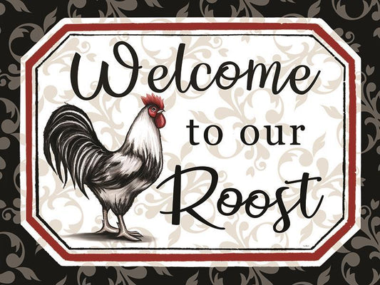 Welcome To Our Roost By Elizabeth Tyndall (Small) - White Classy Art