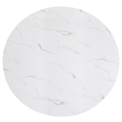 Vance - Faux Marble Dining Table - White & Charcoal Crown Mark