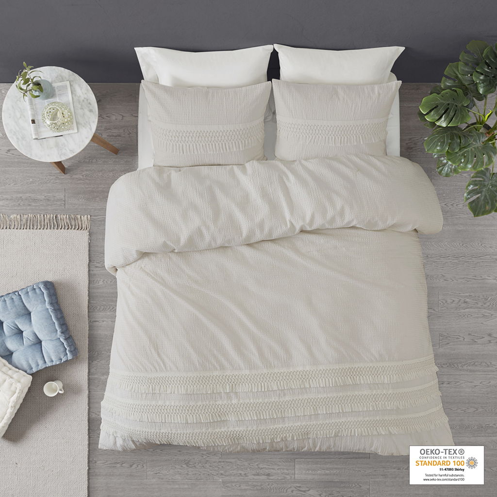 Amaya - 3 Piece Duvet Cover Set - Ivory