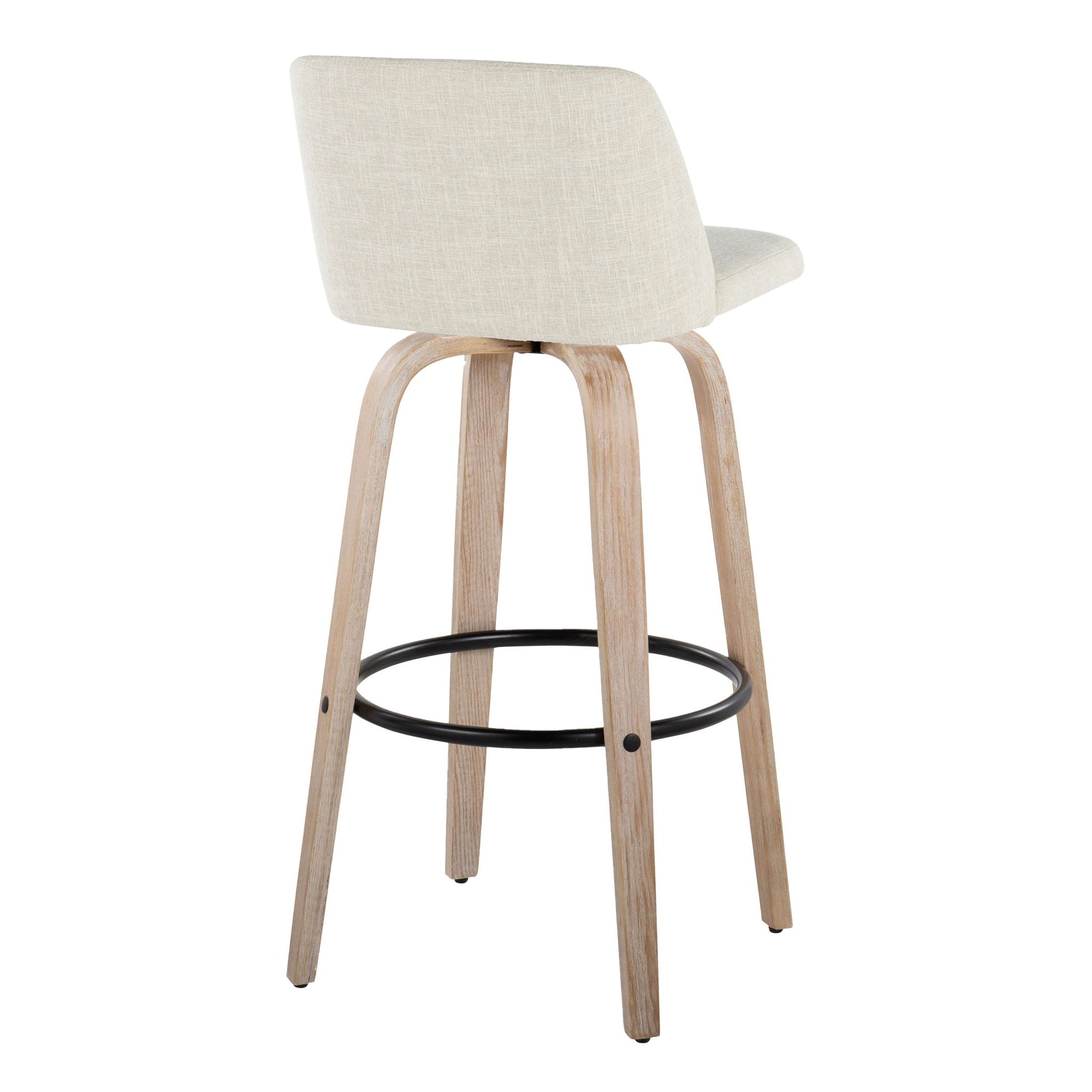 Toriano - Contemporary Fixed Height Barstool Swivel And Round Footrest (Set of 2) Lumi Source