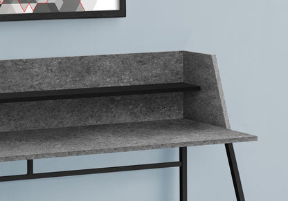 Computer Desk For Home Office, Laptop, Storage Shelves, Marble Look Contemporary & Modern 8th Street