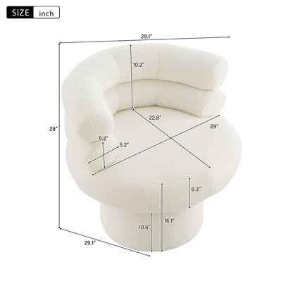 Round Swivel Accent Chair For Living Room Noble House