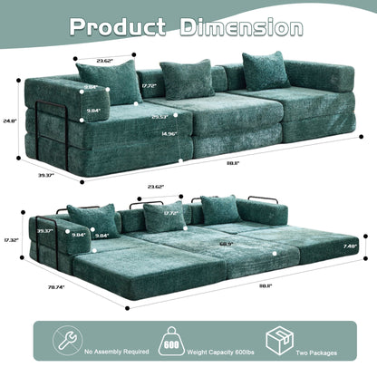 Convertible Floor Sofa Bed, Boneless Modular Sectional Sofa For Living Room Home Essentials