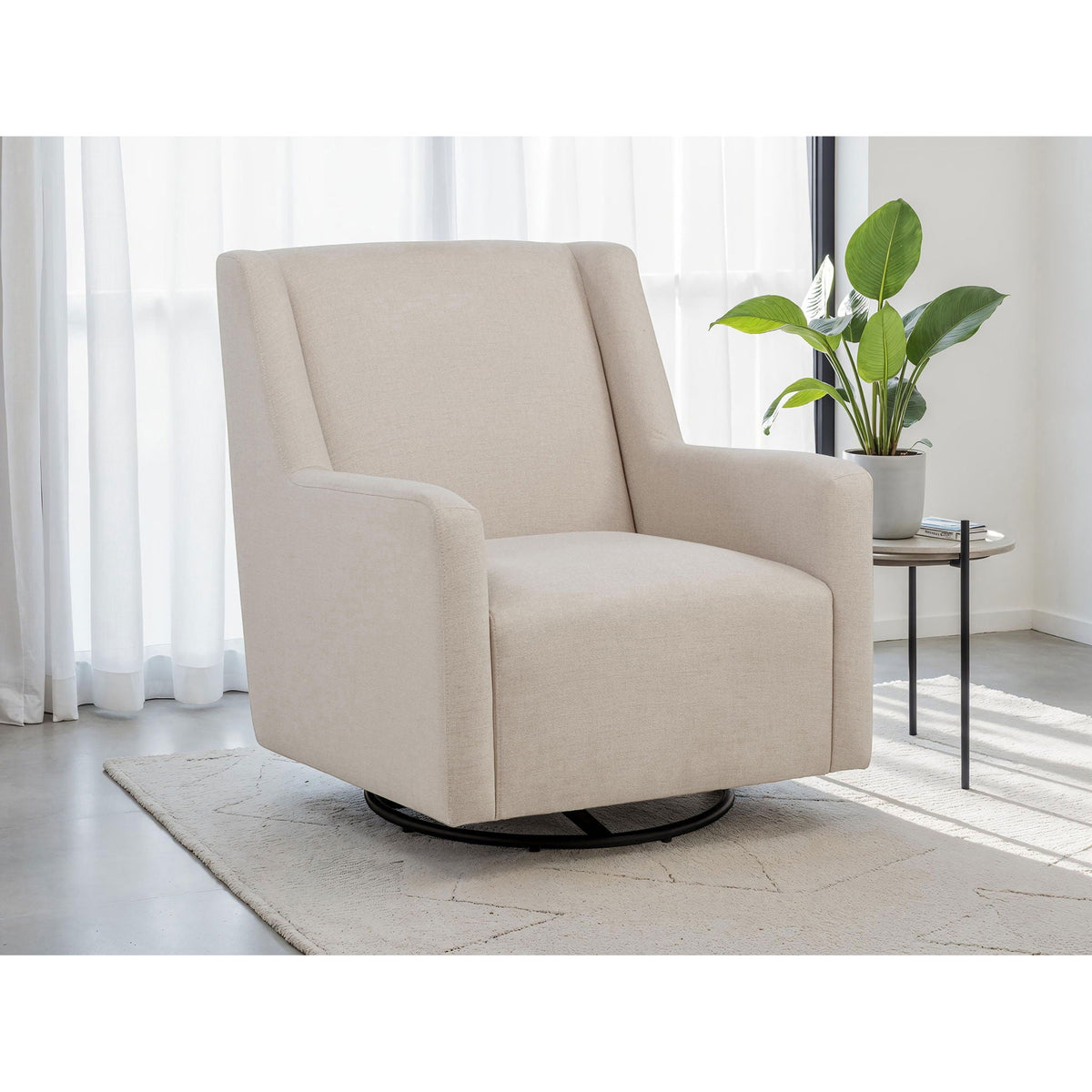 Odessa - Swivel Glider Chair - Taupe Furniture Max