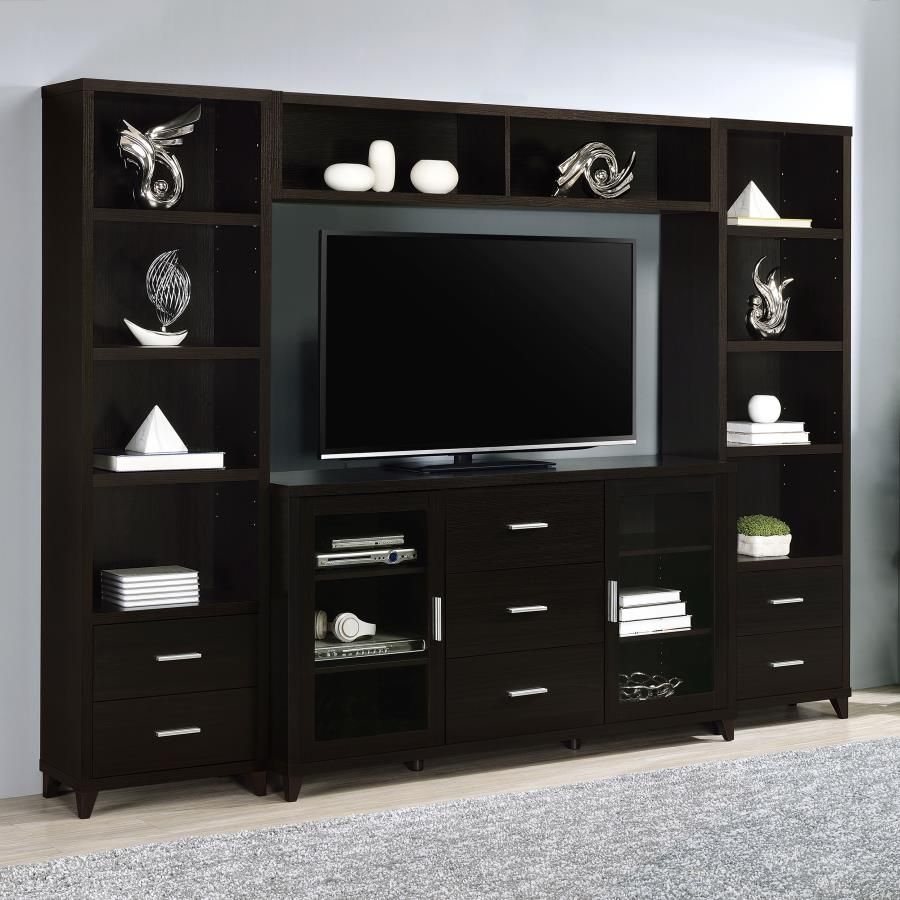 Lewes - 4 Piece TV Entertainment Center - Cappuccino CoasterEssence