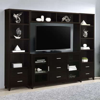 Lewes - 4 Piece TV Entertainment Center - Cappuccino CoasterEssence